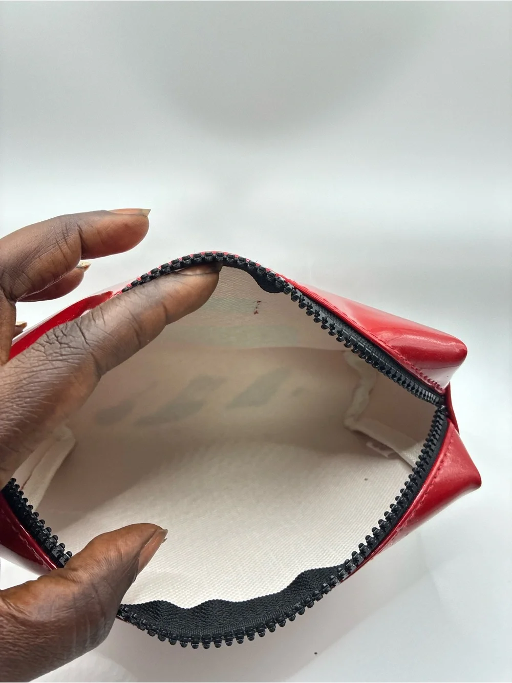 Shiseido Red Glossy Patent Makeup Pouch
